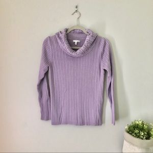 Croft & Barrow Purple Cowl Neck Sweater l Medium
